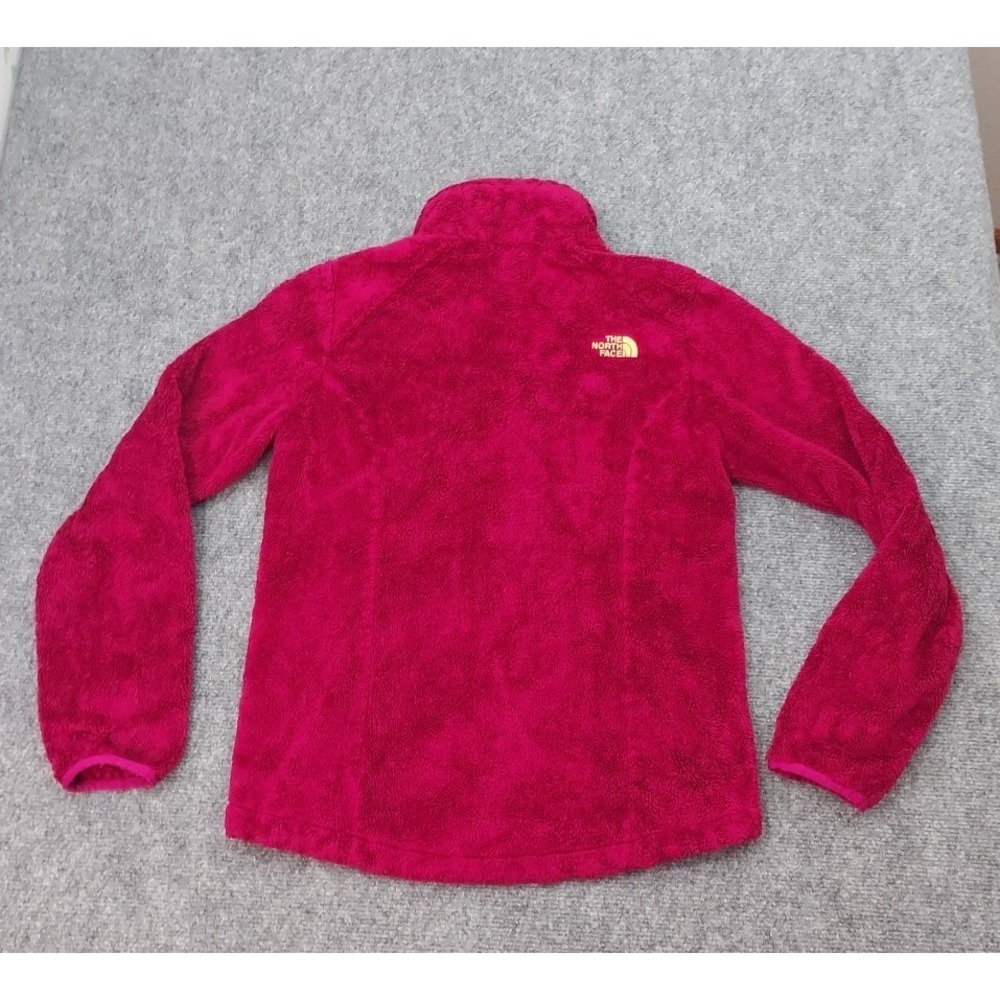 North Face Fleece Jacket Womens Small Pink Gold Logo High Pile Full Zip Outdoor - Picture 2 of 13